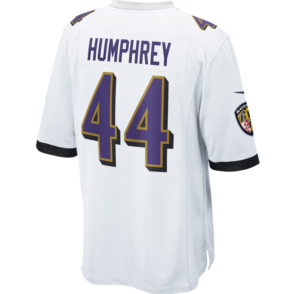 Baltimore Ravens Nike Game Road Jersey - White - Marlon Humphrey - Mens