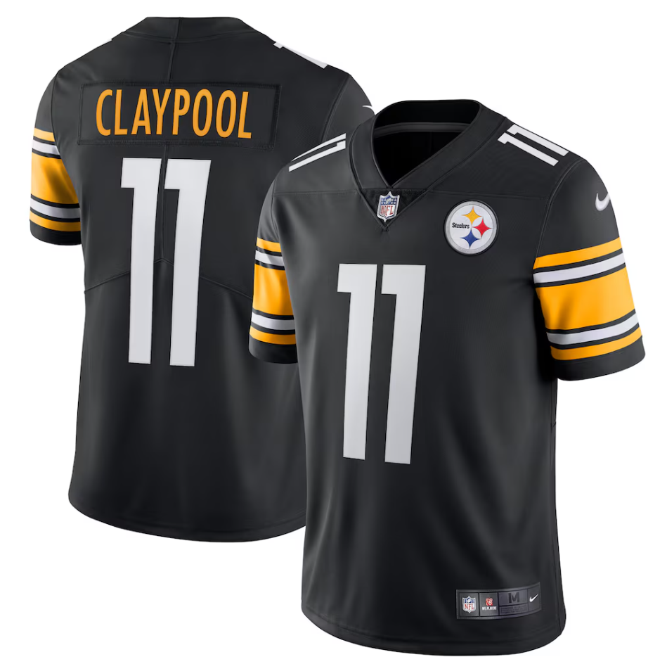 Men's Nike Chase Claypool Black Pittsburgh Steelers Vapor Limited Player Jersey