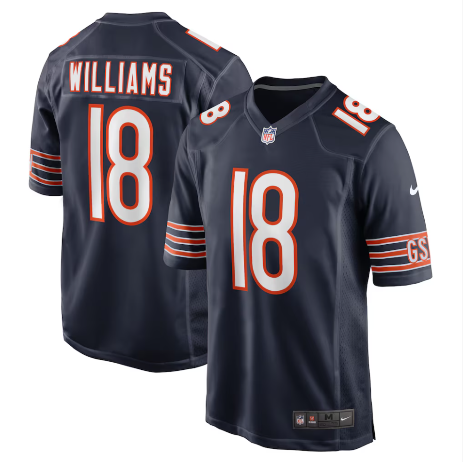 Chicago Bears Nike Home Game Jersey - Navy - Caleb Williams - Mens