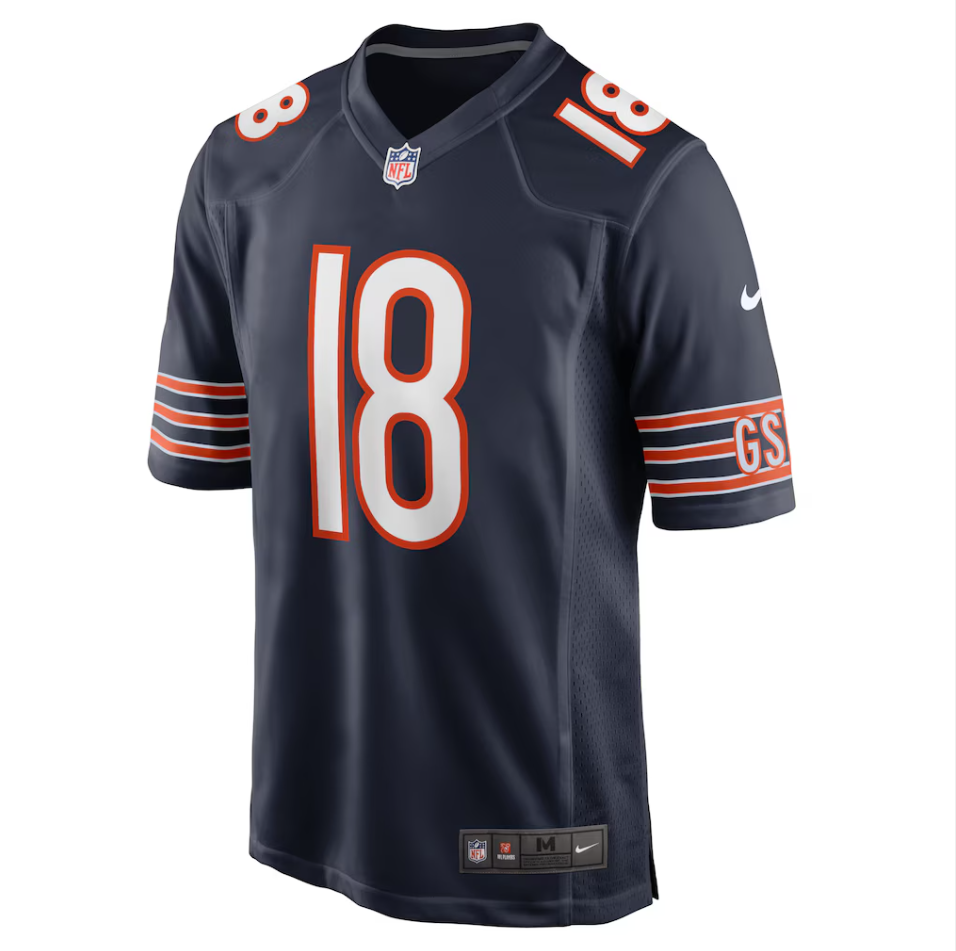 Chicago Bears Nike Home Game Jersey - Navy - Caleb Williams - Mens