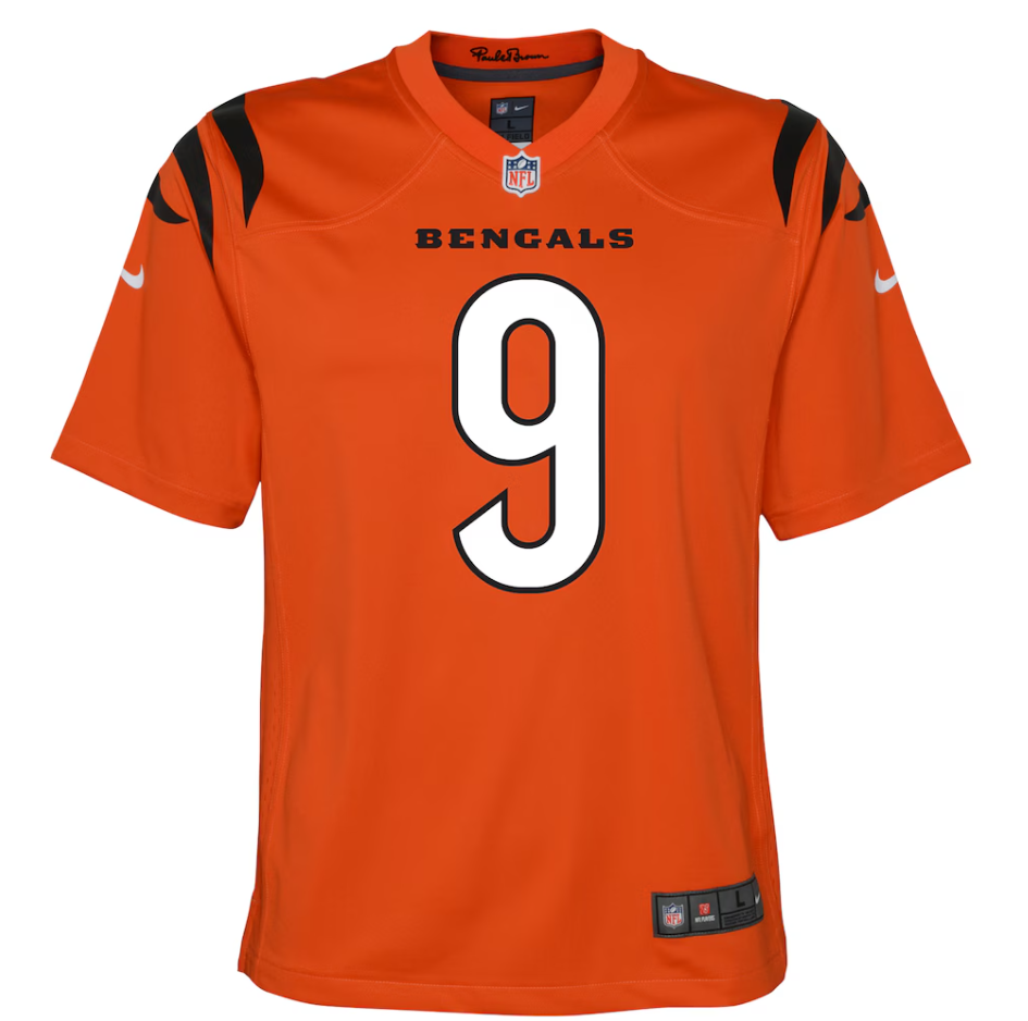 Youth Nike Joe Burrow Orange Cincinnati Bengals Alternate Game Jersey
