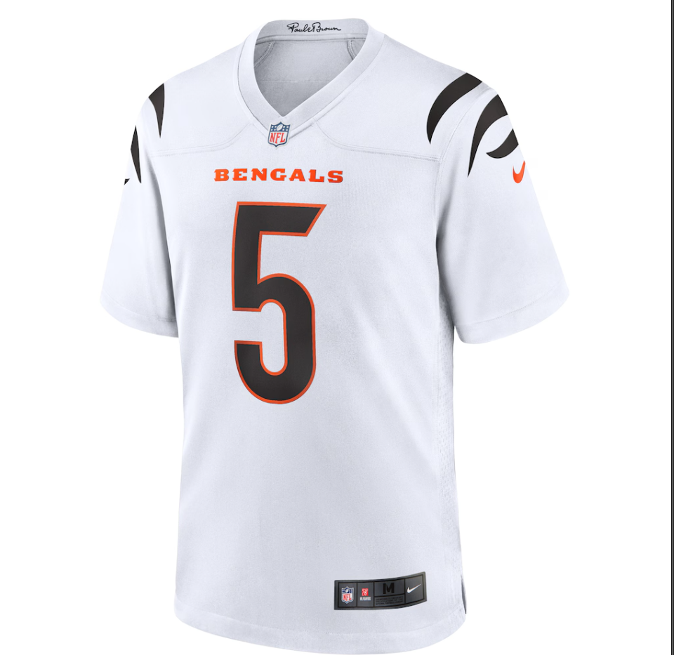 Cincinnati Bengals Nike Game Road Jersey - White - Tee Higgins - Mens