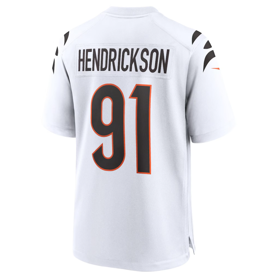 Cincinnati Bengals Nike Game Road Jersey - White - Trey Hendrickson - Mens