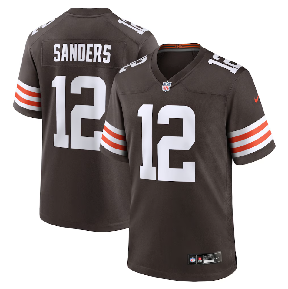 Cleveland Browns Nike Game Home Jersey NFL 2025 Draft - Brown - Shedeur Sanders - Mens