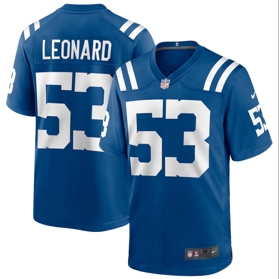 Men's Nike Darius Leonard Royal Indianapolis Colts Game Player Jersey In Stock