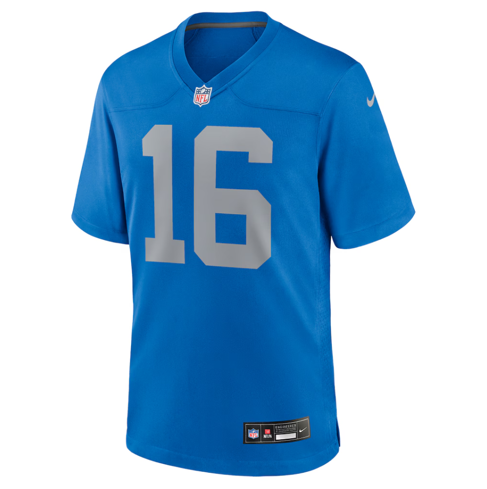 Detroit Lions Nike Alternate Game Jersey Throwback - Blue - Jared Goff - Men