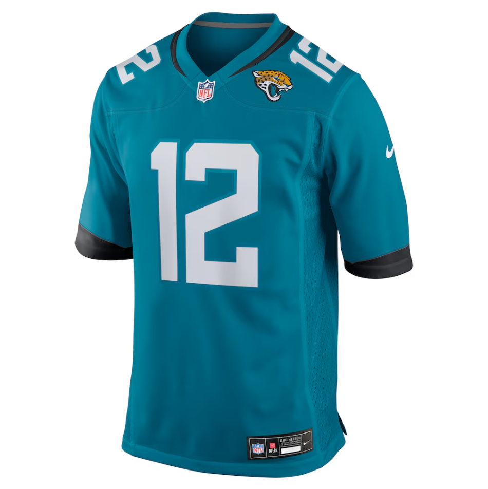 Jacksonville Jaguars Nike Home Game Jersey NFL 2025 Draft First Round Pick - Teal - Travis Hunter - Mens In Stock