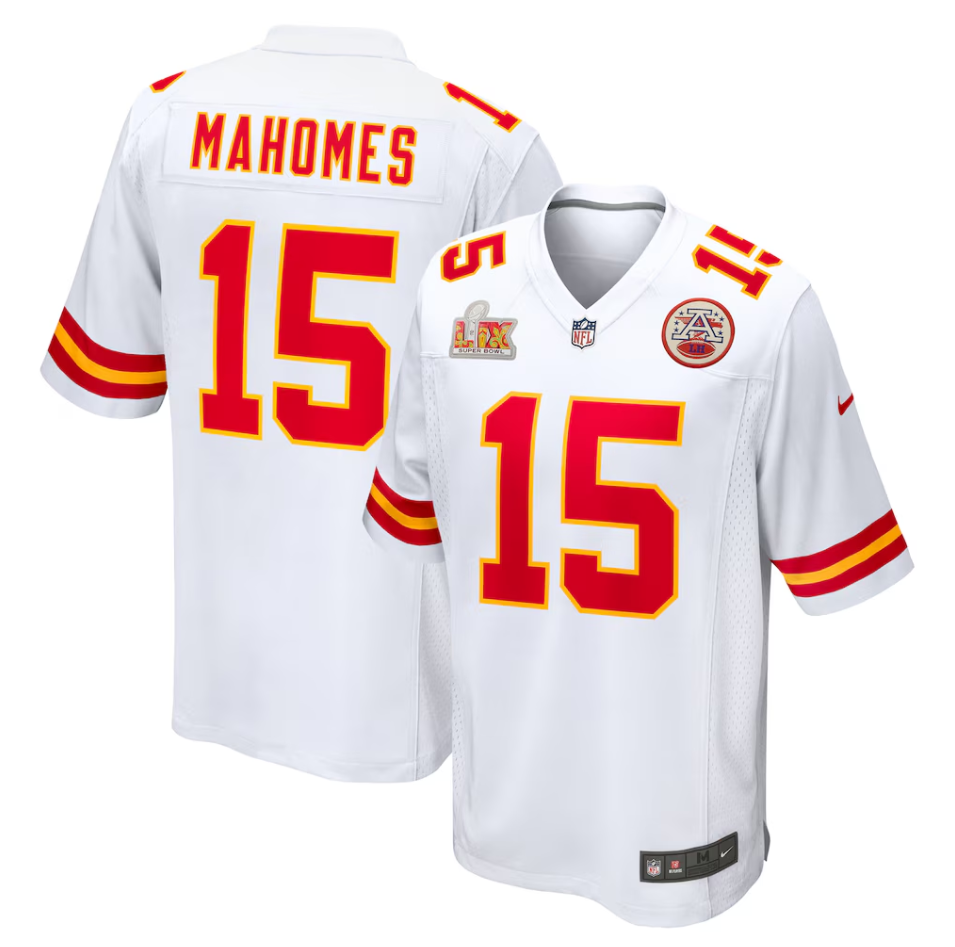 Kansas City Chiefs Nike Game Road Super Bowl LIX Patch Jersey - Patrick Mahomes - Mens