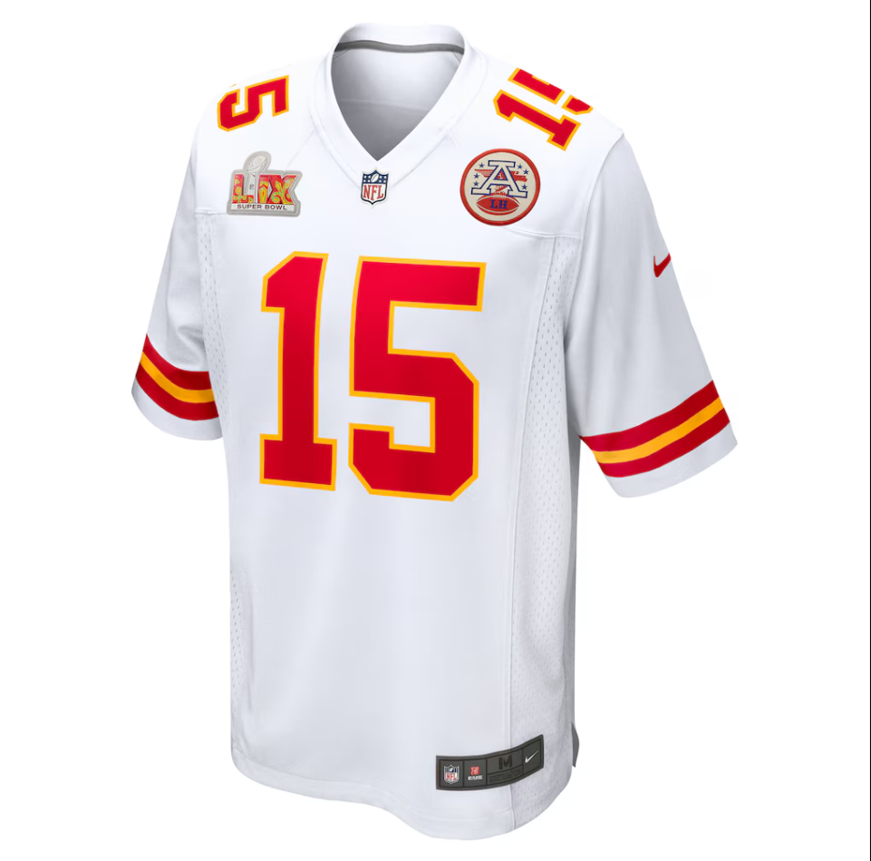 Kansas City Chiefs Nike Game Road Super Bowl LIX Patch Jersey - Patrick Mahomes - Mens