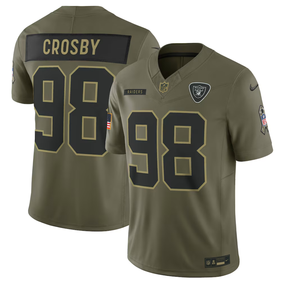 Las Vegas Raiders Nike 2025 Salute To Service Jersey - Maxx Crosby - Mens