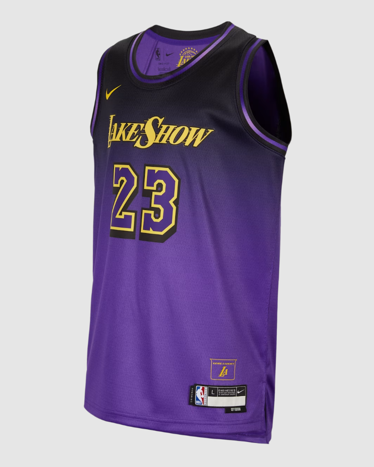 LeBron James Los Angeles Lakers 2024/25 City Edition Older Kids' Nike Dri-FIT NBA Swingman Jersey
