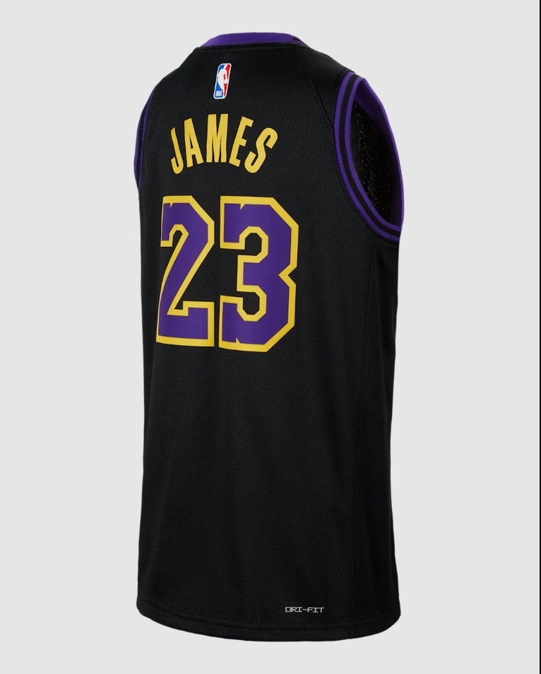 LeBron James Los Angeles Lakers 2023/24 City Edition Older Kids' Nike Dri-FIT NBA Swingman Jersey