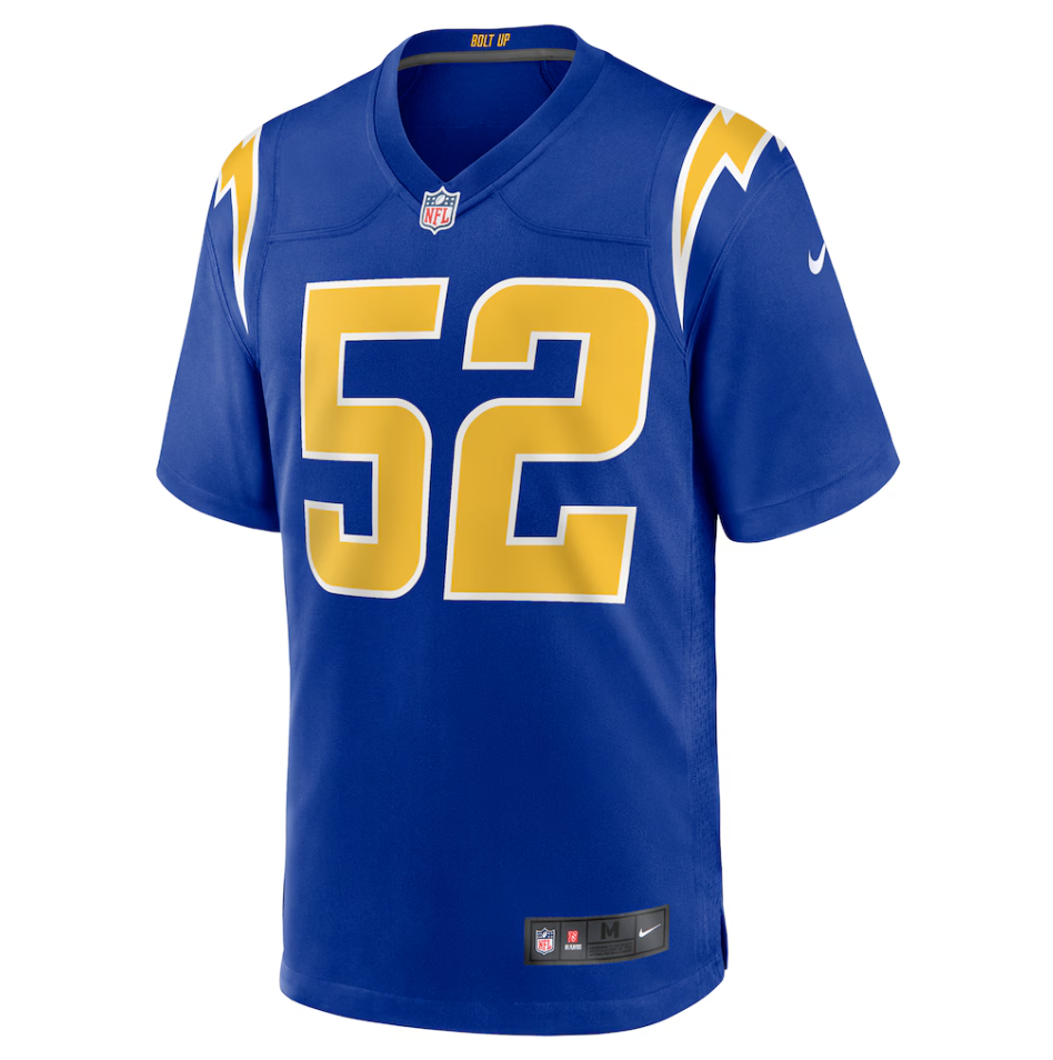 Los Angeles Chargers Nike Secondary Alternate Game Jersey - Royal - Khalil Mack - Mens