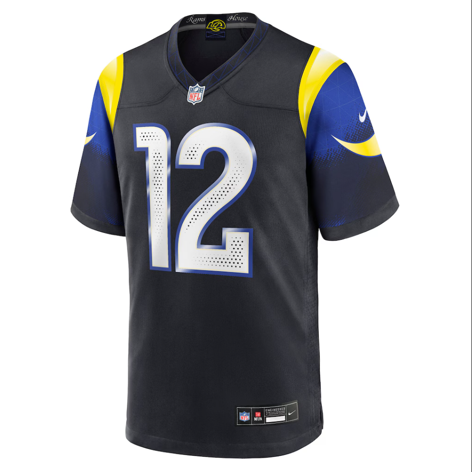 Men's Nike Puka Nacua Midnight Blue Los Angeles Rams 2025 Rivalries Collection Game Jersey