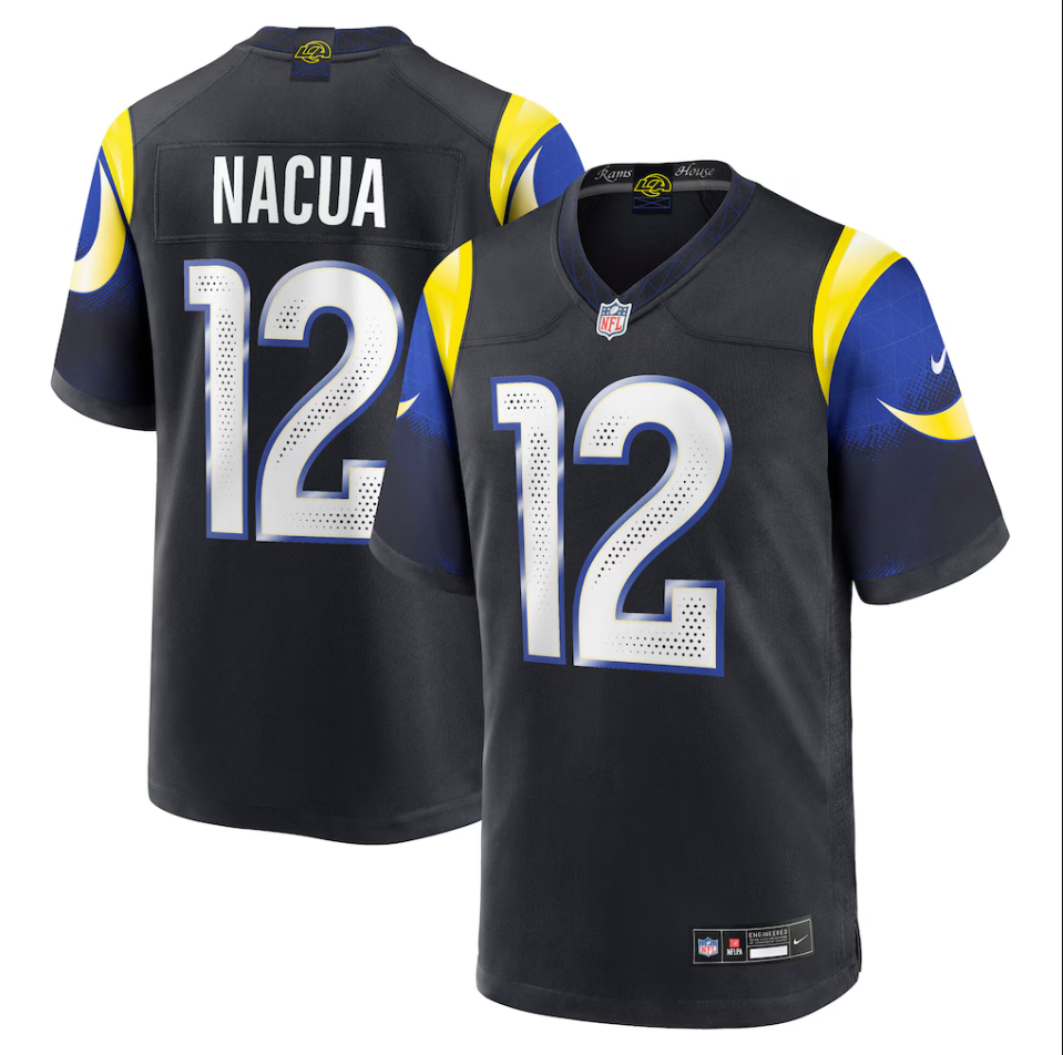 Men's Nike Puka Nacua Midnight Blue Los Angeles Rams 2025 Rivalries Collection Game Jersey