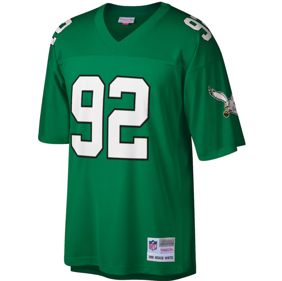 Men's Mitchell & Ness Reggie White Kelly Green Philadelphia Eagles Big & Tall 1990 Retired Player Replica Jersey