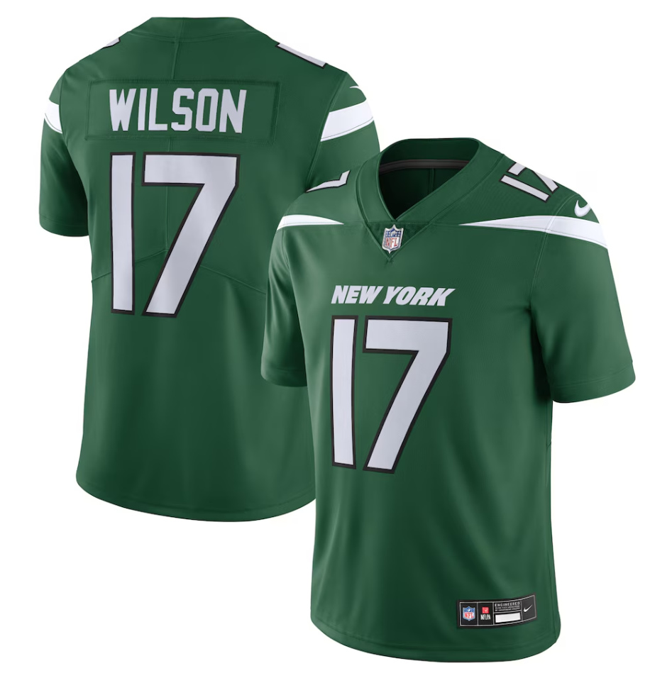 Men's Nike Garrett Wilson Gotham Green New York Jets Vapor Untouchable Limited Jersey