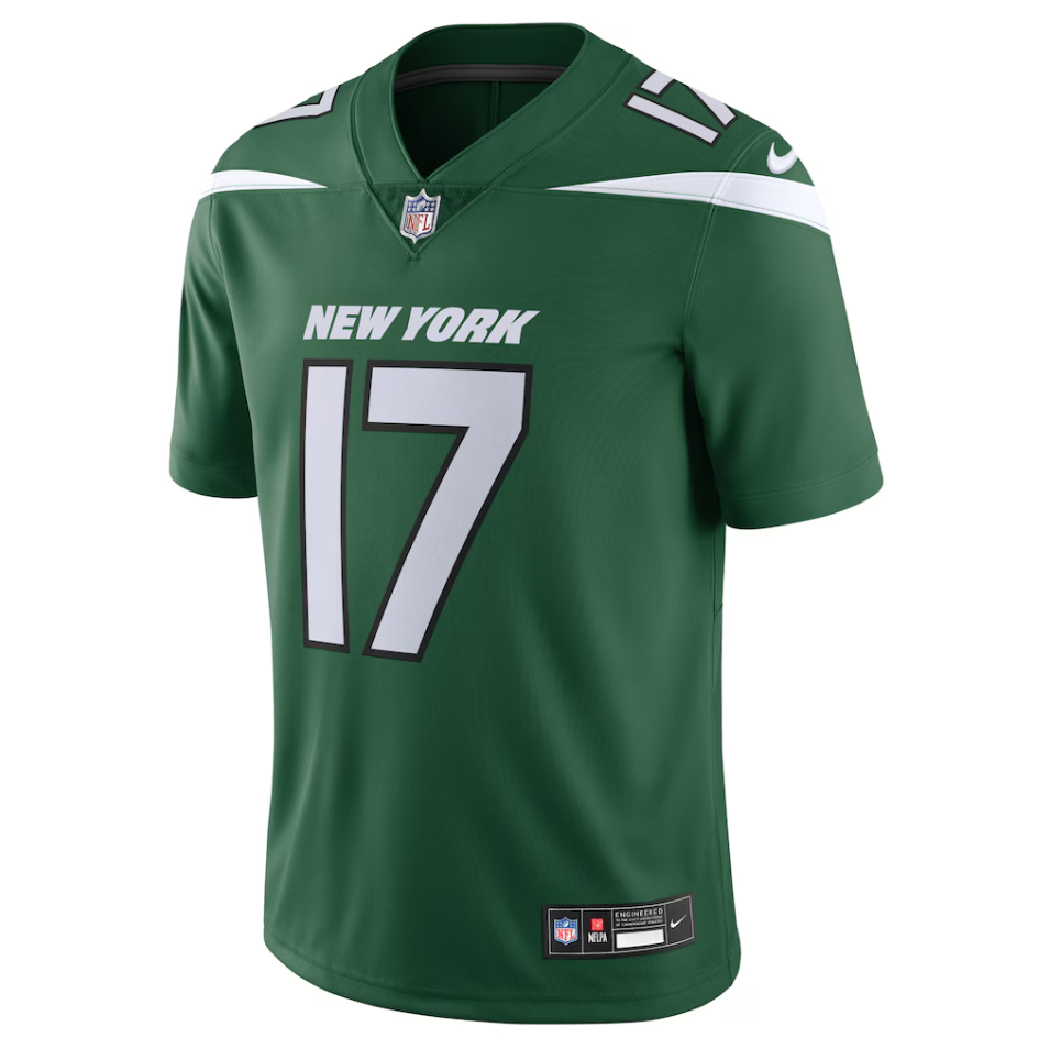 Men's Nike Garrett Wilson Gotham Green New York Jets Vapor Untouchable Limited Jersey
