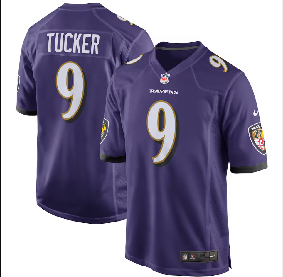 Men's Nike Justin Tucker Purple Baltimore Ravens Game Jersey
