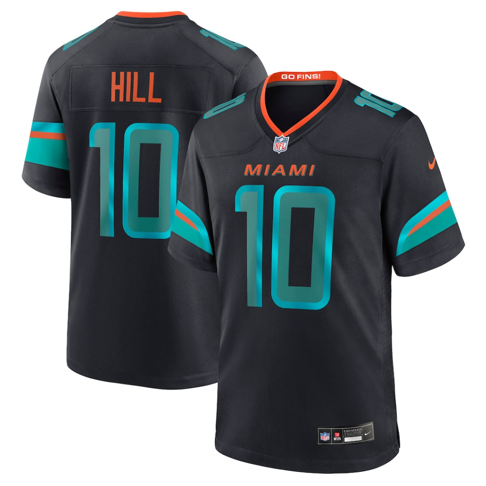 Men's Nike Tyreek Hill Pitch Blue Miami Dolphins 2025 Rivalries Collection Game Jersey