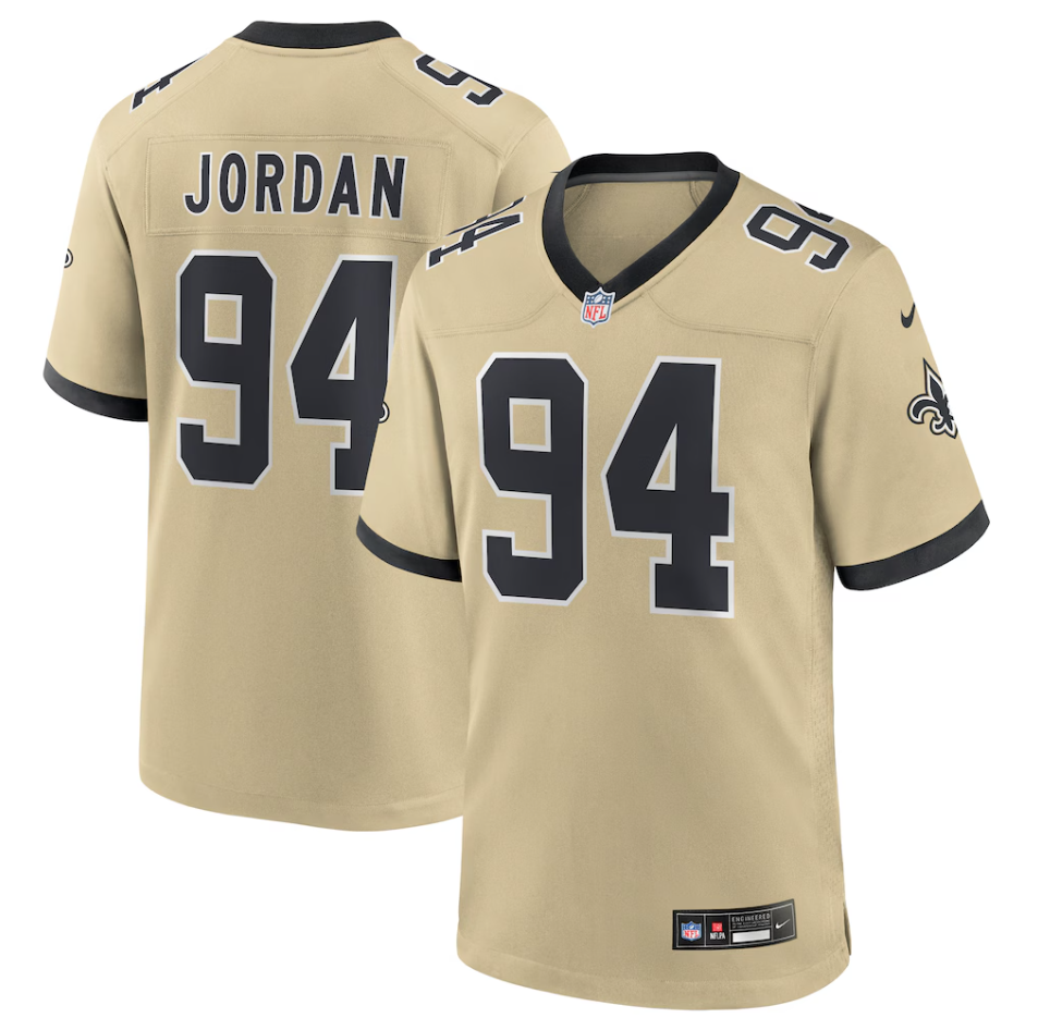 New Orleans Saints Nike Alternate Game Jersey - Gold - Cameron Jordan - Mens