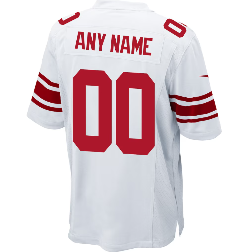 New York Giants Nike Game Road Jersey - White - Custom - Mens