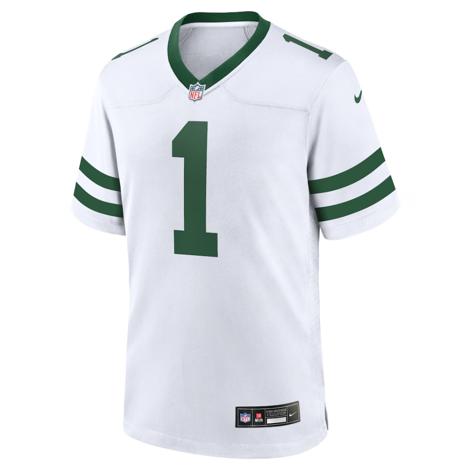 New York Jets Nike Road Game Jersey - White - Ahmad Sauce Gardner - Mens