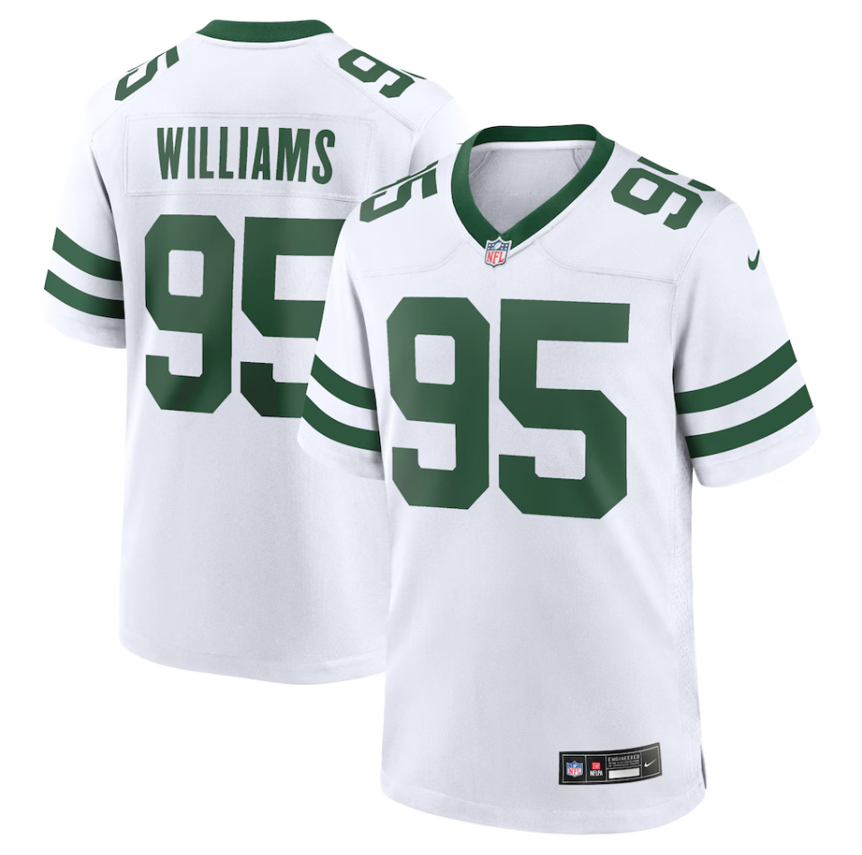 New York Jets Nike Road Game Jersey - White - Quinnen Williams - Mens