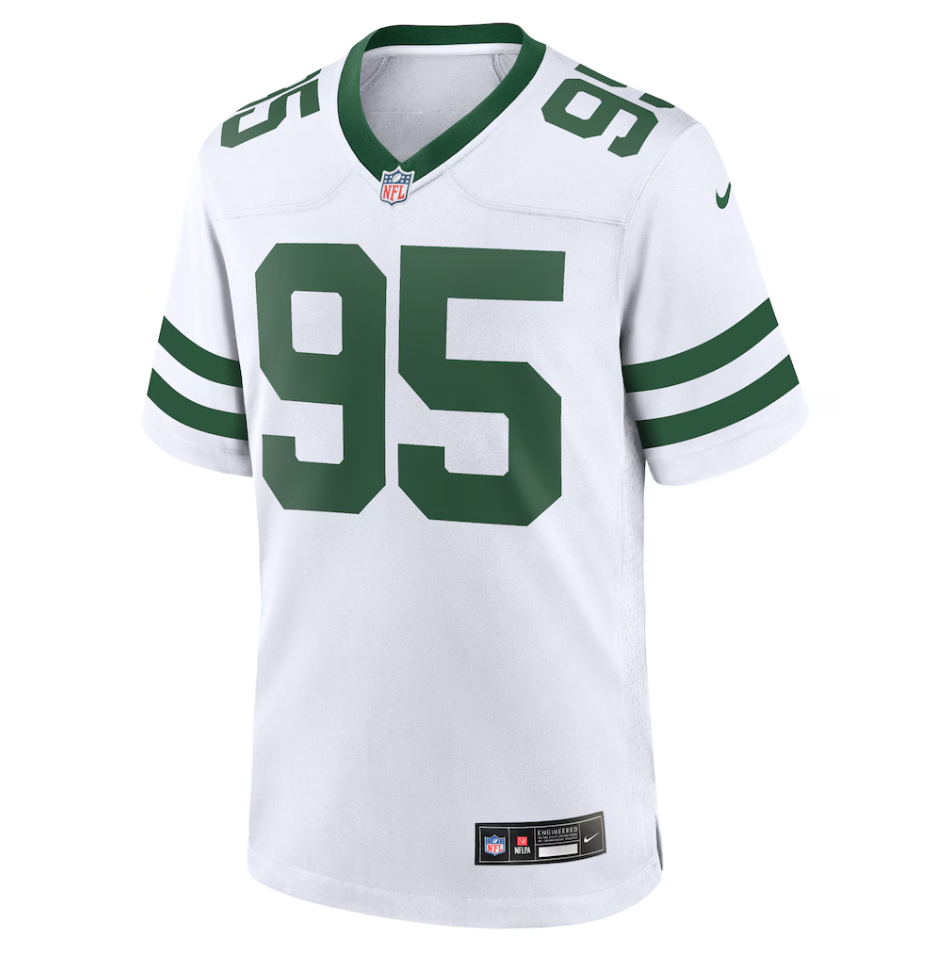 New York Jets Nike Road Game Jersey - White - Quinnen Williams - Mens