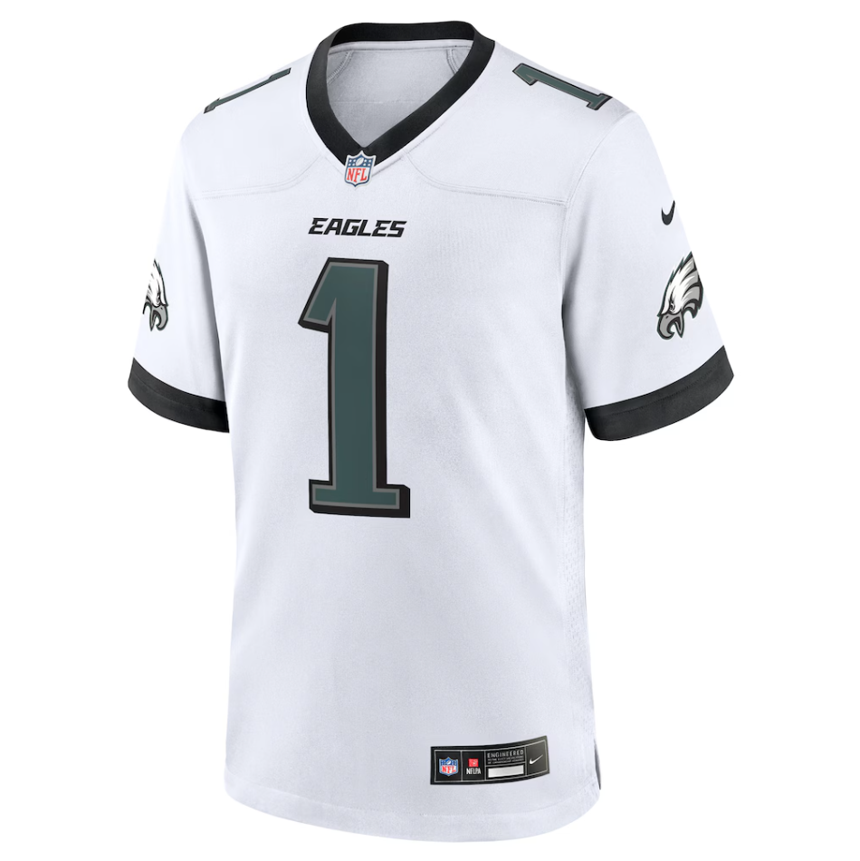 Philadelphia Eagles Nike Game Road Jersey - White - Jalen Hurts - Mens