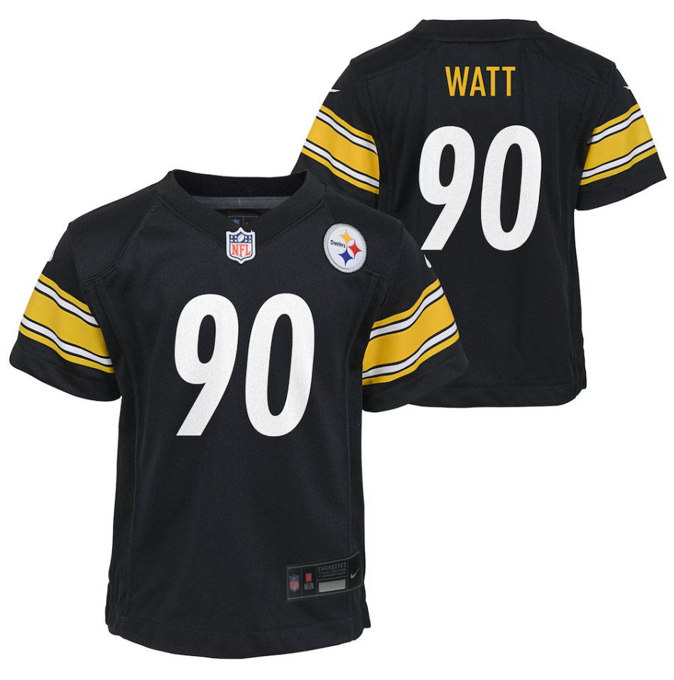Pittsburgh Steelers Nike Home Game Jersey - Black - T.J. Watt - Kids