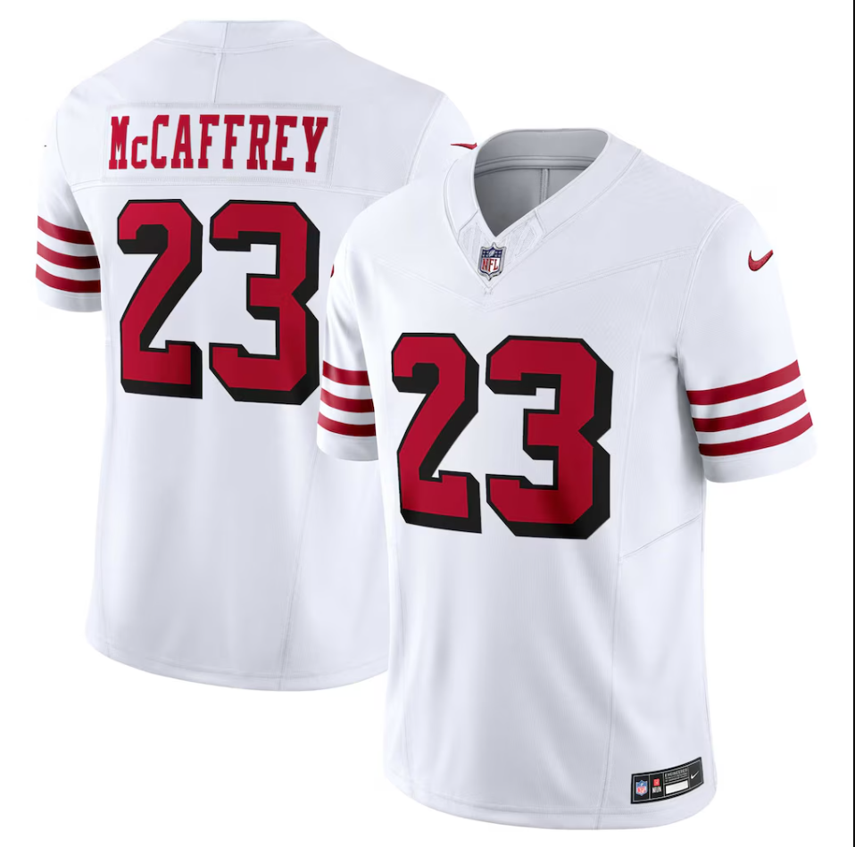 Men's Nike Christian McCaffrey White San Francisco 49ers Vapor F.U.S.E. Limited 2nd Alternate Jersey