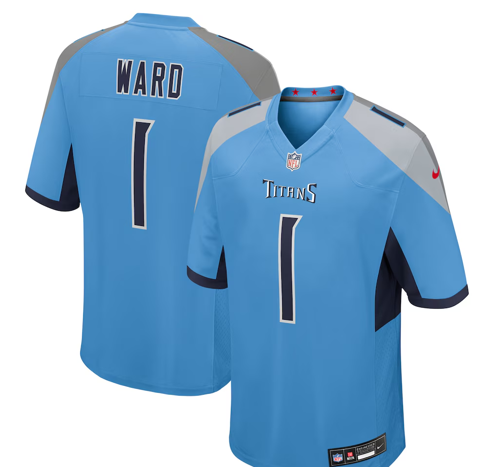 Tennessee Titans Nike Alternate Game Jersey NFL 2025 Draft First Round Pick - Navy - Cameron Ward - Mens