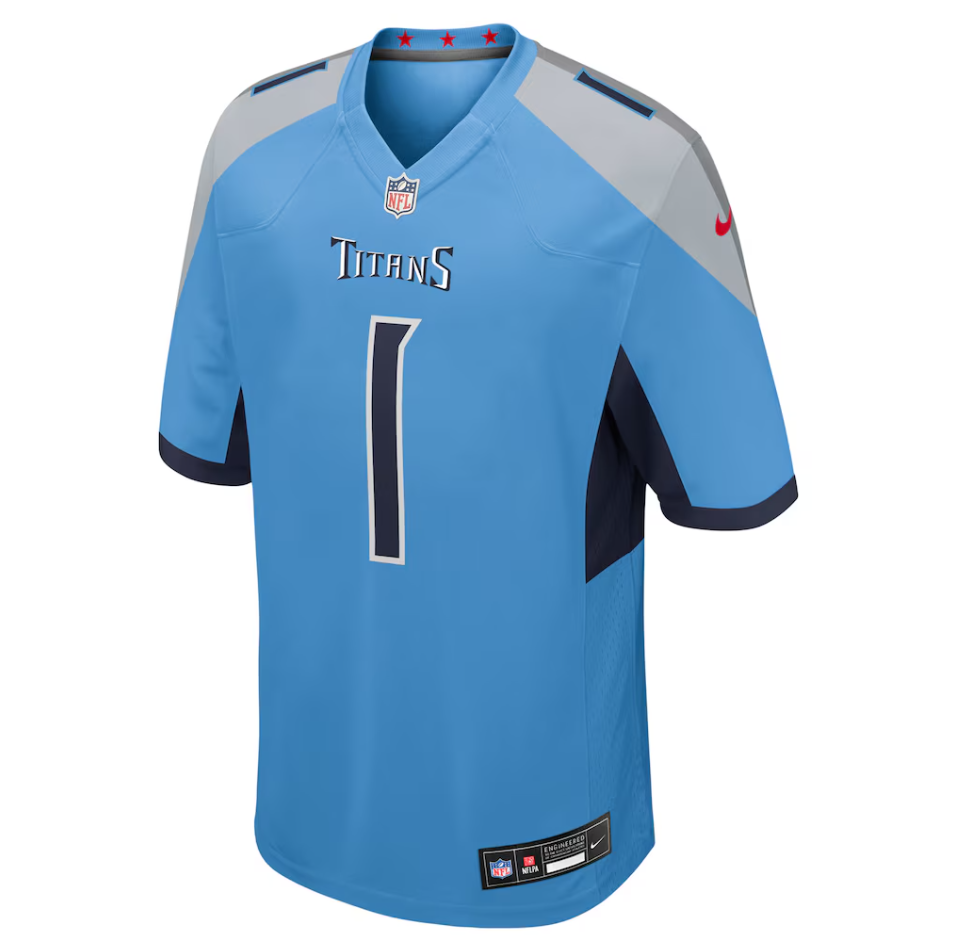 Tennessee Titans Nike Alternate Game Jersey NFL 2025 Draft First Round Pick - Navy - Cameron Ward - Mens
