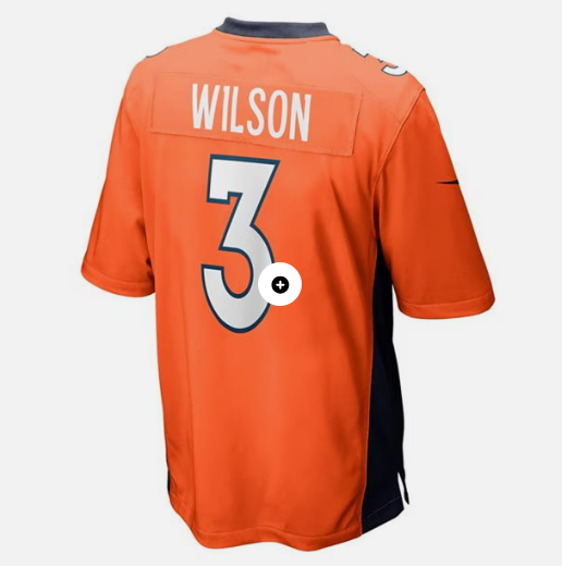 Mens Home Game Jersey Denver Broncos Russell Wilson 3 Jersey Orange