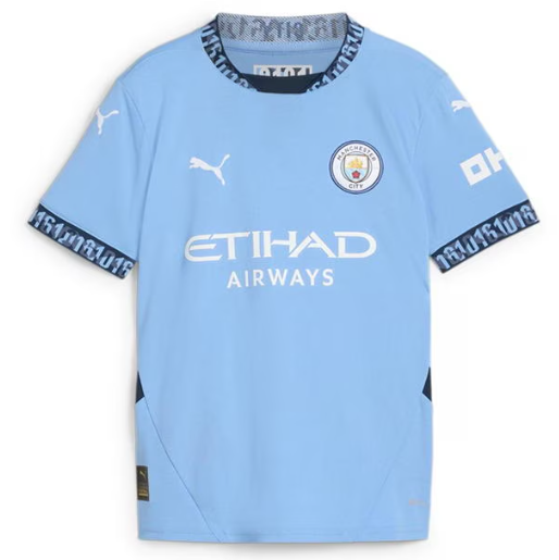 Manchester City Home Shirt 2024 2025 Juniors